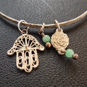 Silver Hamsa Bangle